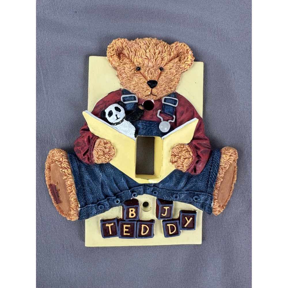 Teddy bear 3D light switch cover for kids baby play room decor, 5"Highx4.75"Wide